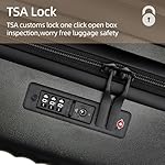 20 Inch Carry on Luggage,Airline Approved 22x14x9 Hard Shell Carry on Suitcase with 360° Spinner Wheels,TSA Lock and Lightweight Hardside Carry-on Luggage for Travel (Black, 20 Inch) - Image 3
