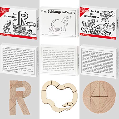 Bartl 500268 Knobelspiele aus Holz Puzzle Set E (9 Puzzles) Geschicklichkeitsspiele für Erwachsene und Kinder – Ansicht 5