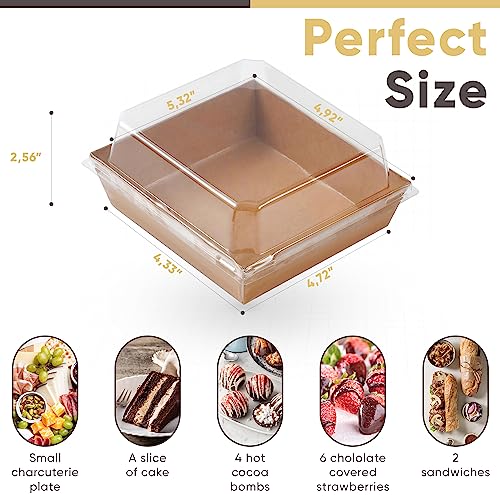 Leafiew CHARCUTERIE BOXES BROWN 50 Pack Small Charcuterie Boxes thumb #1