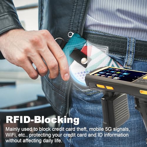 Image of Minimalist RFID Wallet with Lanyard, Multi-functional ID Case with 2 Zipper Pockets and Key Chain for Men and Women, Tactical Badge Pouch Cards Holder, Coin Purse for Travel Sports - Two-Tone