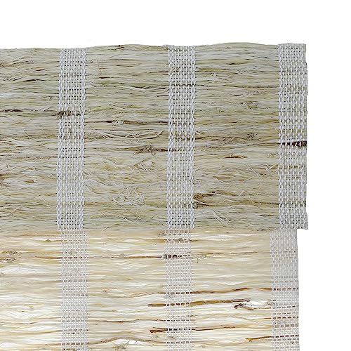 Image of TWOPAGES Natural Custom Made No Drill Roman Shade Ramie Cordless Roman Blind Light Filtering Blackout Roman Window Shade for Windows, 1 Piece, Shell