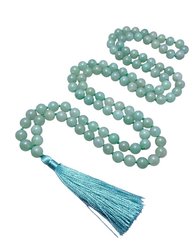 Collier Noué Aventurine Verte Japa Mala pour la Méditation et le Yoga