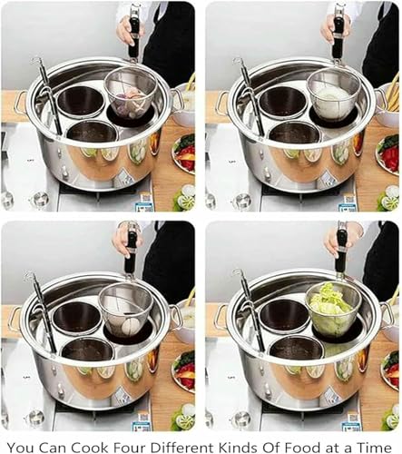 Ensemble d'insert de cuisiniere de pates en acier avec diviseur - 5