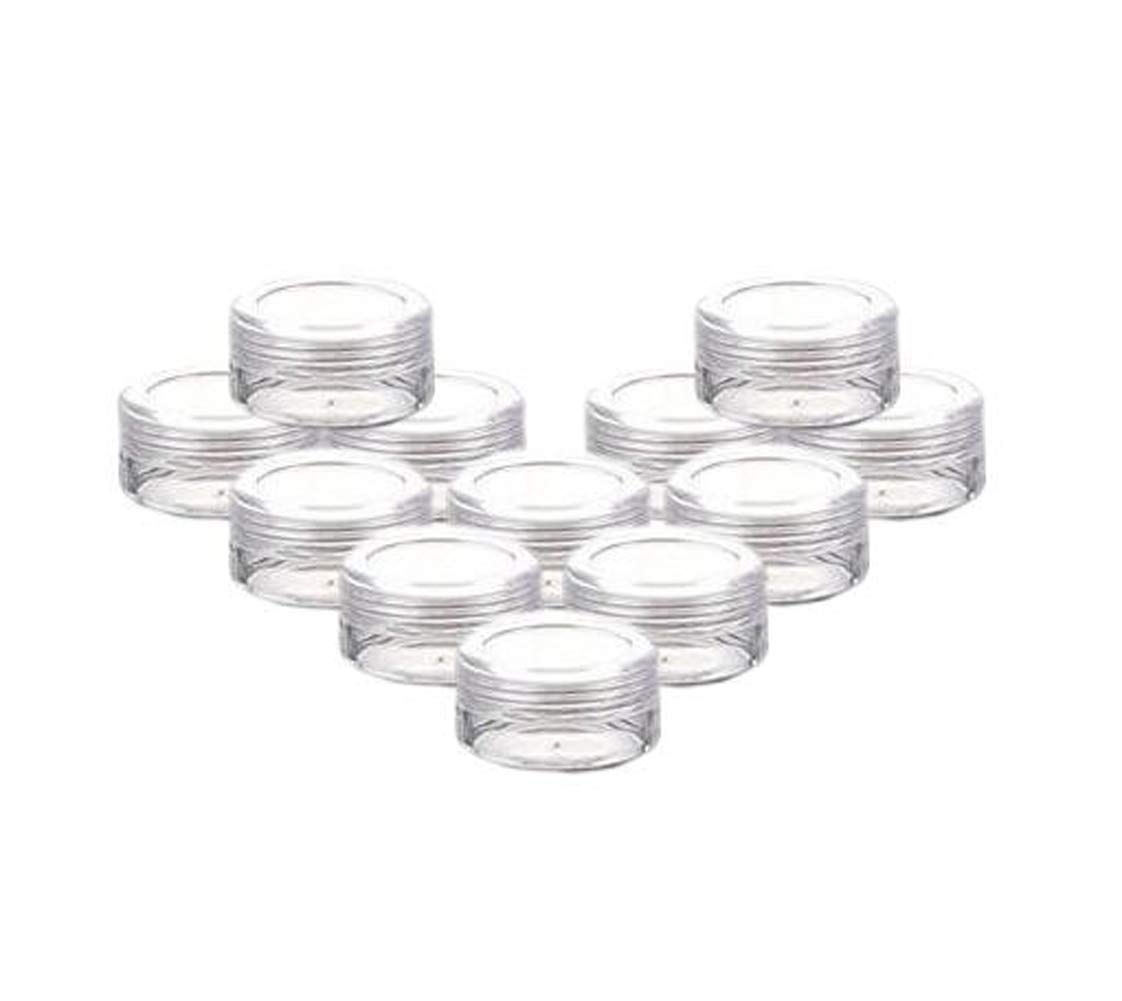 (10g, 12pcs) - 10g 10 Gramme Jar 10 ML Clear Empty Plastic Cosmetic Jars with Lids for Creams/Sample/Make-Up/Glitter Storage Refillable Eyshadow Cosmetic Sample Containers For Xmas Halloween Day Pr...
