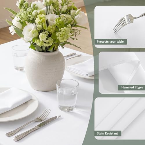 Nappe rectangulaire blanche en polyester 210 g/m² de 152x259 cm lavable pour table de buffet