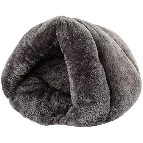 Littleduck Sofa Pet Beds Nest Cat Dog Sleeping Bag Animal Bed Cave House Puppy Tent Cushion Washable Half Covered Slipper Shape for Small Medium Dogs Cats (Grey, 45X45CM) Cover