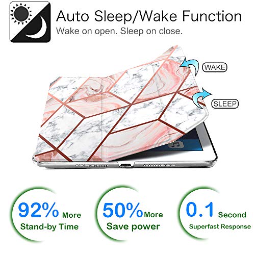 Image of DuraSafe Cases for iPad Pro 12.9 3rd Generation 2018 PC Case A1876 MTEL2HN /A MTEM2HN /A A2014 MTFN2HN /A MTFQ2HN /A A1983 MTHN2HN /A MTHU2HN /A MTJA2HN /A MTJ02HN /A MTJN2HN /A - Marble Pink