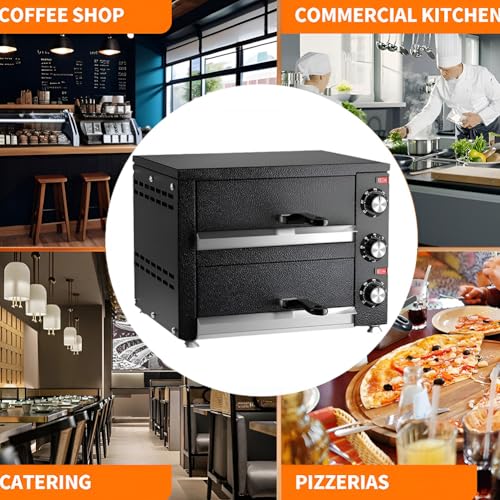 Electric Double Decker Pizza Oven, Commercial Electric Baking Oven, Multifunctional Household Barbecue Machine, 50-350°C Adjustable Temperature & 0-60 Minutes Timer, for Hotel Restaurant Home Baked - Image 5