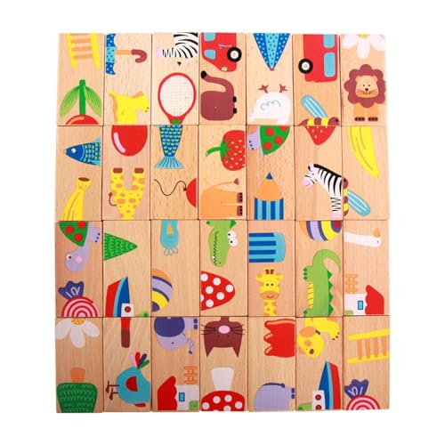 Juego de dominó animal de madera para niños miniatura 1