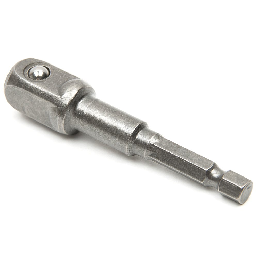 Adattatore per chiavi a bussola set 3 pezzi - gambo esagonale per einnesto su mandrini, adatto per bussole 1/4, 3/8, 1/2 pollice, Grigio - Adattatore esagonale per 1/4", 1/2", 3/8" quadrati