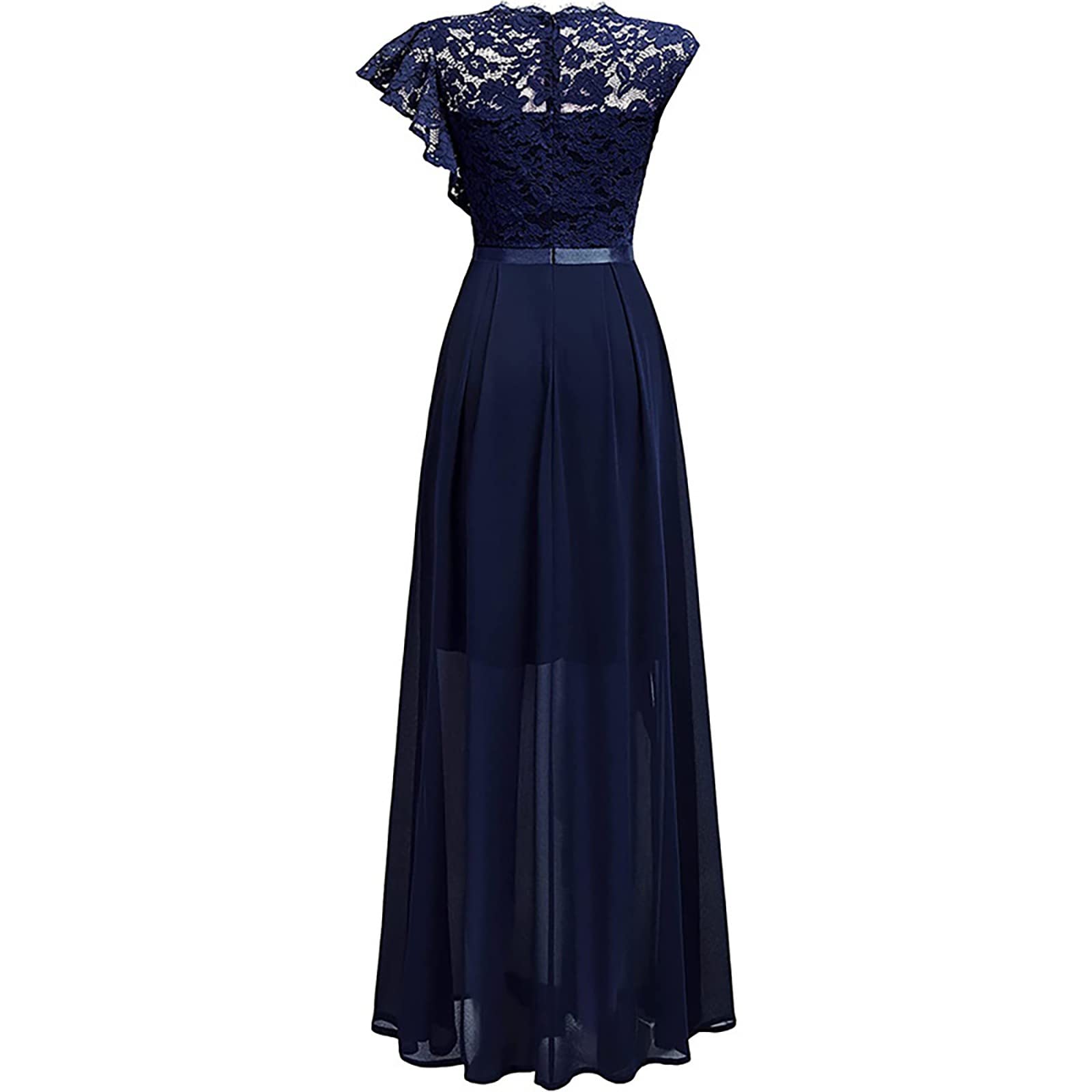 Générique Robe Femme Sexy Fendue Soirée Cocktail Longue Chic Élégante Mariage Cérémonie Col en V sans Manches Fête A41