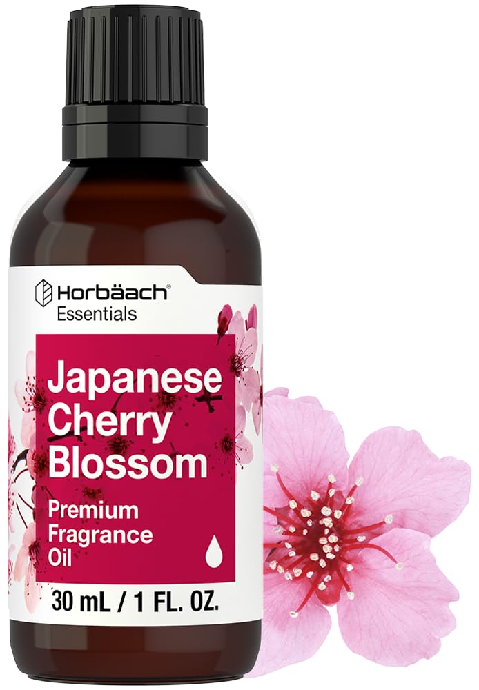 Horbäach Japanese Cherry Blossom Fragrance Oil | 1 fl oz (30ml) | Premium Grade | for Diffusers, Candle and Soap Making, Aroma Sprays, DIY Projects & More
