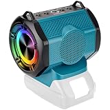 GRVODFRTA Portable Bluetooth Speaker Compatible with Makita 18V(Battery NOT Included) Wireless BT5.3 and USB Audio Source, TWS Pairing, Multicolored Lights, Jobsite Home Party Outdoor Speaker
