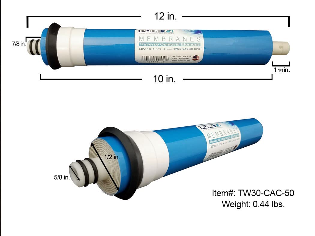 PureT TW30-CAC-50, etapa 3 RO Membrana TFM 50 galones por día - Certificado NSF - Filtro de repuesto Culligan serie CAC para sistema AC-30, AC-15 RO