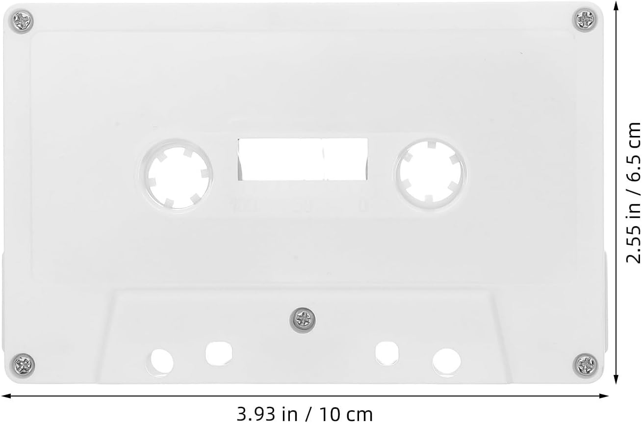 Vintage Cassette Storage Box Set 4pcs White Plastic Organizer image 2