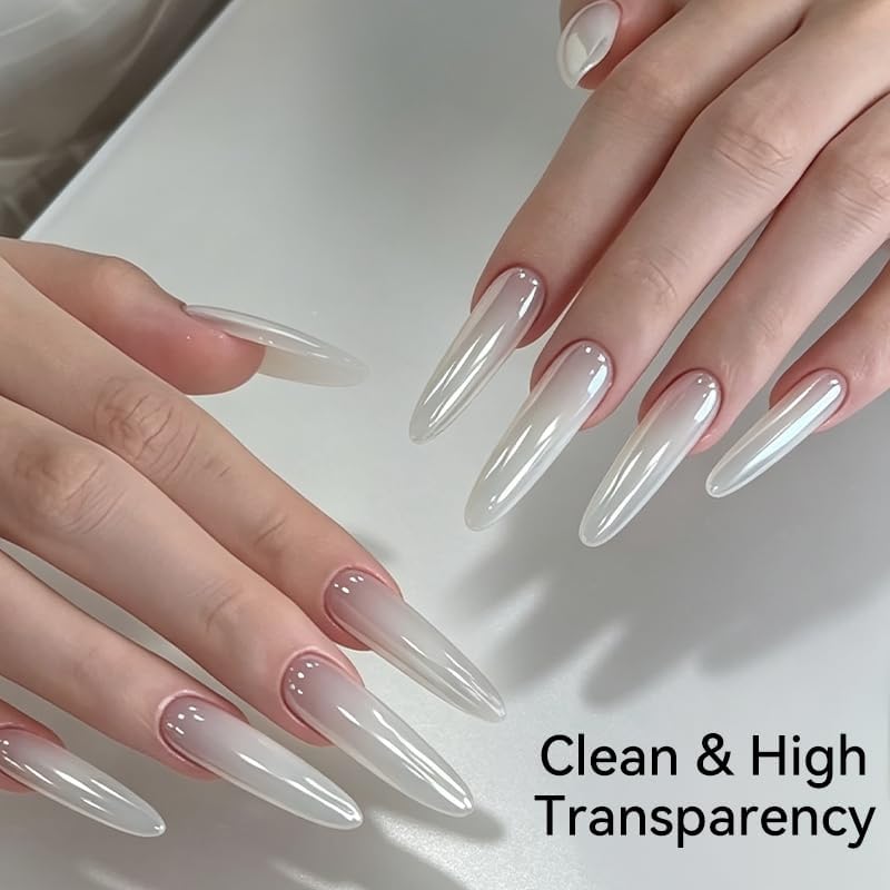 BORN PRETTY Pearl Clear Chrome Nail Powder Iridescent Mermaid Pigment