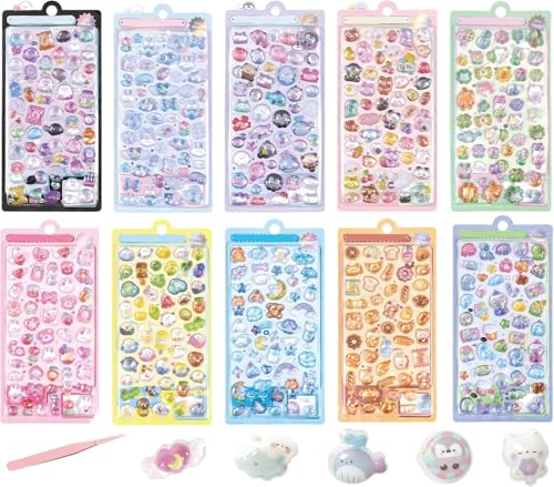 3D���̃V�[�� �q�� ���J�� �f�R�V�[�� ���킢�� �Ղ����� �f�R���[�V���� DIY�p �蒠 ���L ���� �L���L�� �X�e�b�J�[ ���̎q �X�}�z�f�R�p DIY ��| ���蕨 10���Z�b�g ��500�_