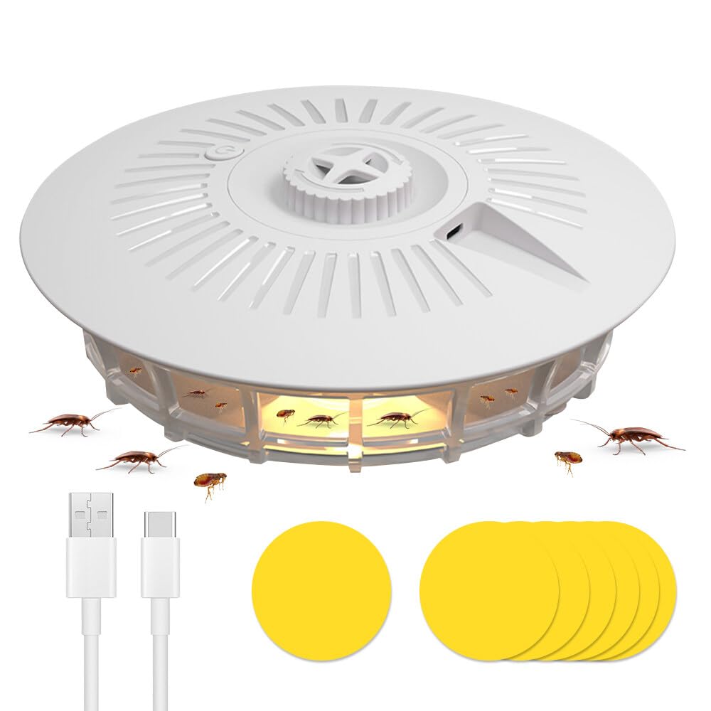 Trappola per Pulci in Casa, TGKYK Trappole per Pulci con 7 pastiglie adesive, Anti Pulci per Ambiente, Trappole per Cimici da Letto, Trappole Cimici da Letto per Soggiorno, Cucina, Camera da Letto