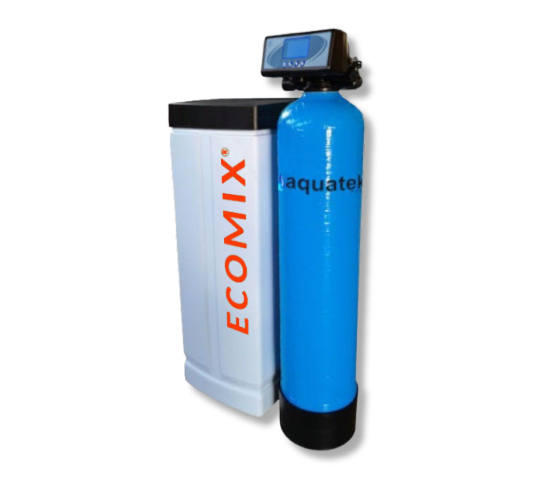 Aquatek - Addolcitore Automatico Acqua di Pozzo MIX LCD 4-C Riduzione Ammoniaca Calcare Ferro e Manganese Resine Ecomix Rigenerazione Automatica Display LCD Collaudato Programmato Pronto all'Uso