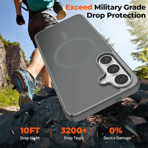 Image of AIBEX Back Cover for Samsung Galaxy S25 Plus| Slim Case with Wireless Charging Support | Anti-Scratch, Shockproof, Anti-Fingerprint & Lightweight Military-Grade Protective Cover - Grey