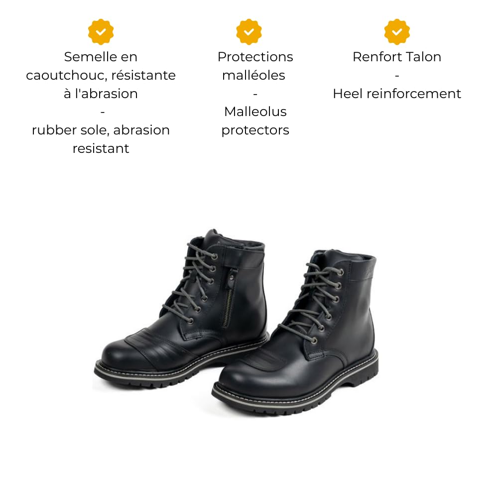Half Botas Moto Certificadas HINCKLEY MOTOBLOUZ Hombre Negro