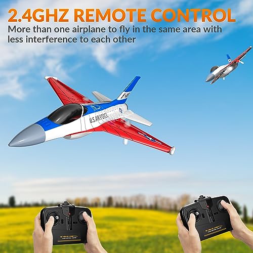 Image of volantexrc RC Plane F-16 Fighting Falcon - 2.4Ghz 2CH Remote Control Airplane Jet Fighter Ready to Fly with Cool Lights, for Beginners,Adults (762-4)