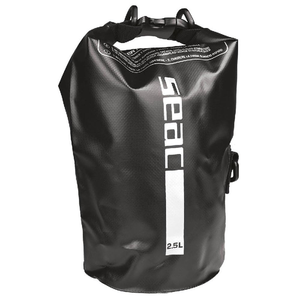 SEAC Dry Bag for Diving, Fishing, Boating and Outdoor Activities, 2,5 lt, black