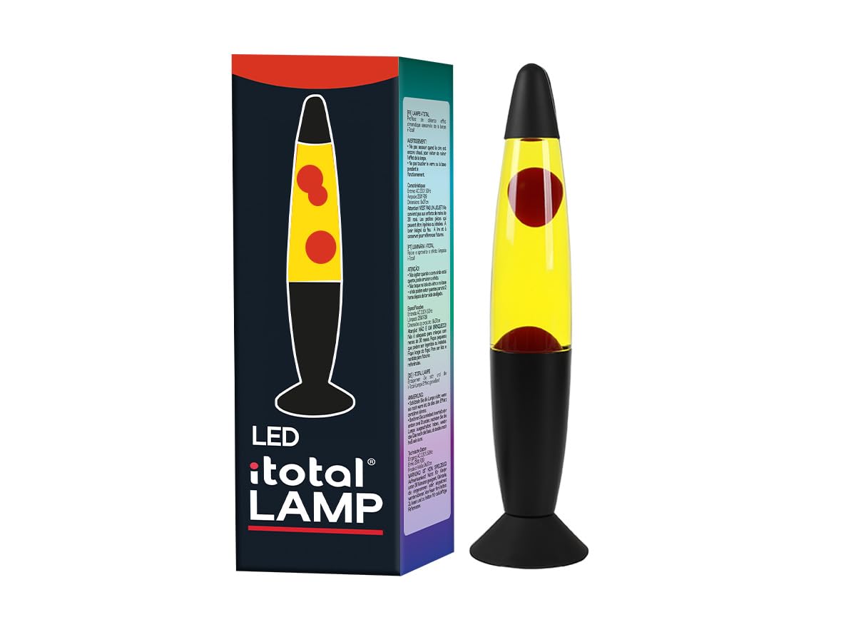 I-TOTAL - Lámpara de lava LED con calentador de cera, sin bombilla (CERA ROJA BASE NEGRA)