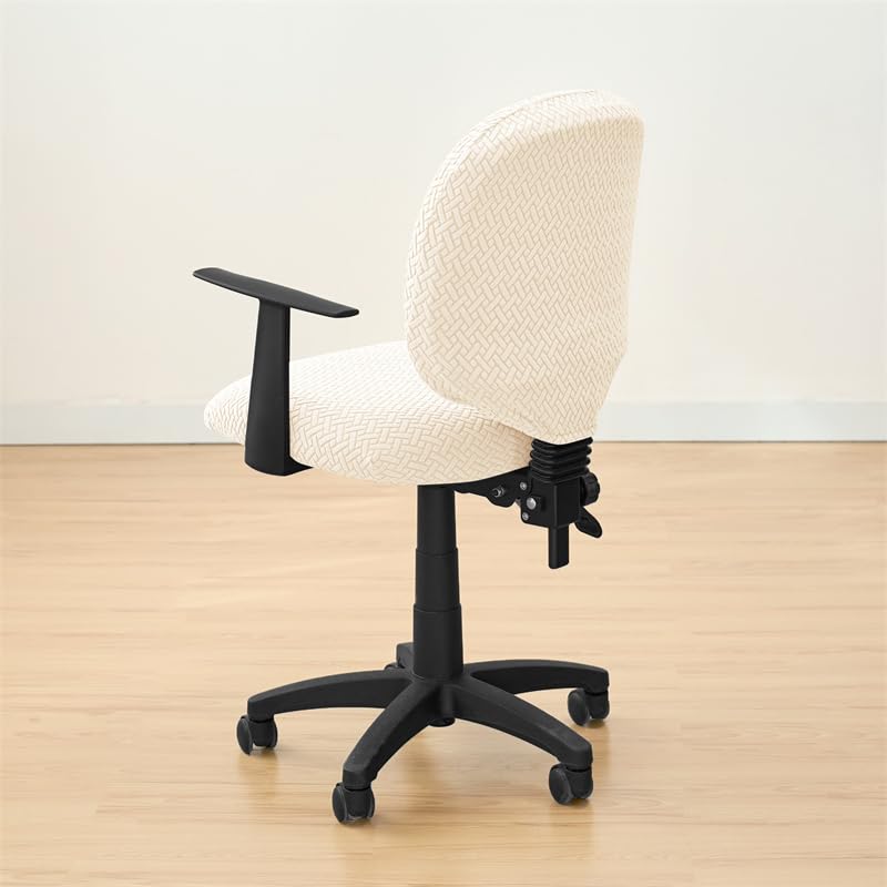 Set di 2 coprisedia da ufficio, elastici, per sala giochi e ufficio, design diviso, protezione elegante per sedia, facile da installare e pulire (A1 Bei)