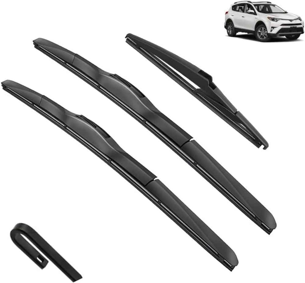 ANYANH Car Windscreen Wipers for Toyota RAV4 XA40 2013-2018, All-Weather Performance Front Rear Wiper Blades Set Wipers Replacement Kit