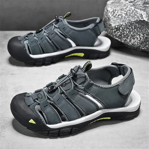Men’S Genuine Cow Leather Fashion Design Breathable Casual Shoes Soft Bottom Outdoor Beach Ankle-Wrap Classic Sandals4