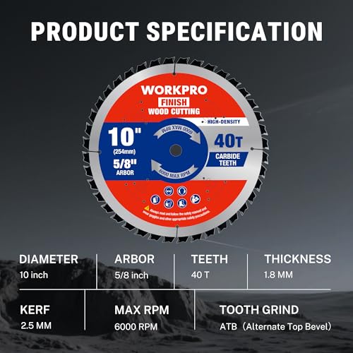 WORKPRO 10-Inch 40-Tooth General Purpose Blade