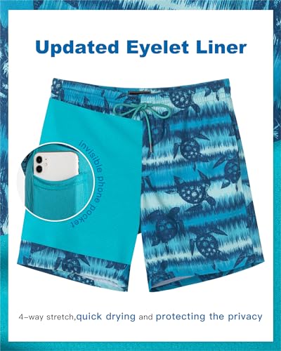Image of SURF CUZ Mens Swim Trunks with Compression Liner Swim Shorts 7 inch Swimming Trunks Stretch 7 Inch Swim Suits Quick Dry