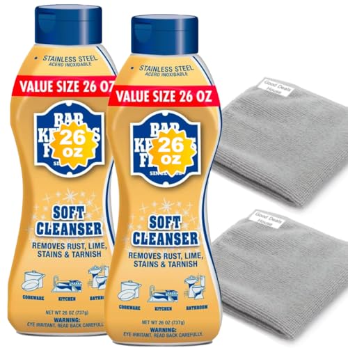 GoodDealsHouse Bundle: Soft Cleanser, 26 OZ - 2 Packs & Microfiber Cleaning Towels, 16x12 inch, 2 Count | 2 * 26 oz + 2 towels