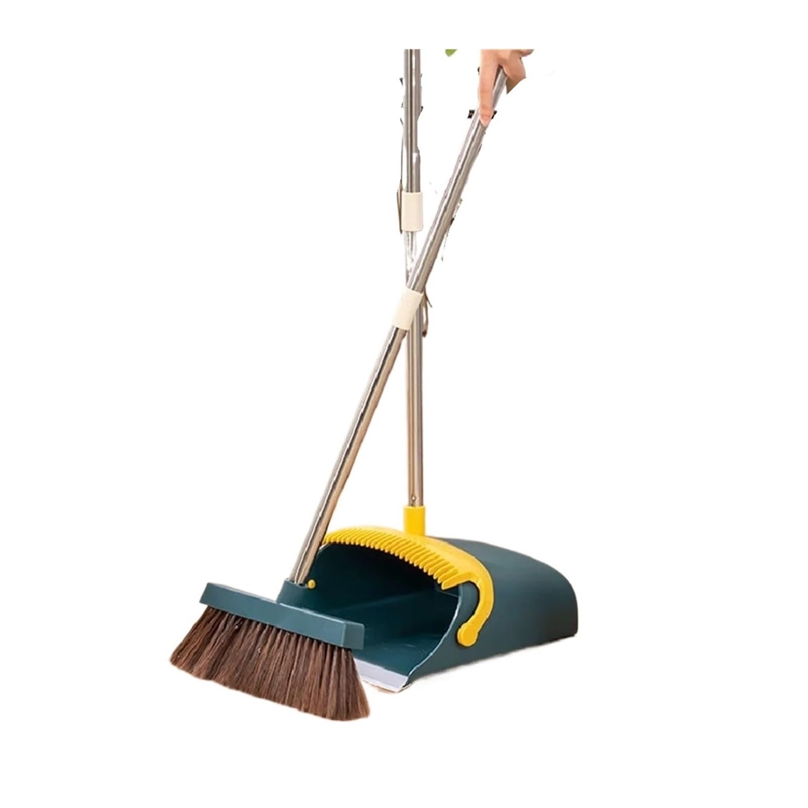 Juego de recogedor Plegable Escoba, limpiaparabrisas Goma for Limpieza del hogar(Blue Broom Set)