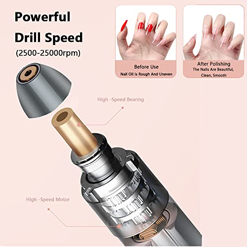 Kit Eléctrico de Limas para Uñas 16 en 1 USB Rosa miniatura 3