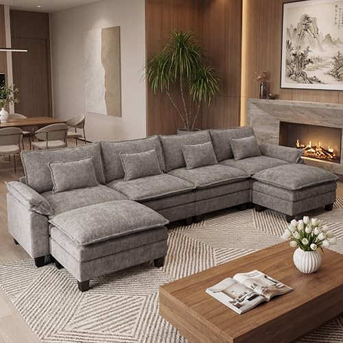 Image of URRED Oversized Modular Sectional Sofa,Gray:157 inch U Shaped