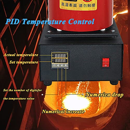 Hipogt 3Kg Gold Melting Furnace,1400W 2000F Digital Electric Melting Furnace With Graphite Crucible For Melt Scrap, Silver, Gold, Copper, Aluminum 110V Refining Casting Furnace #TOP3