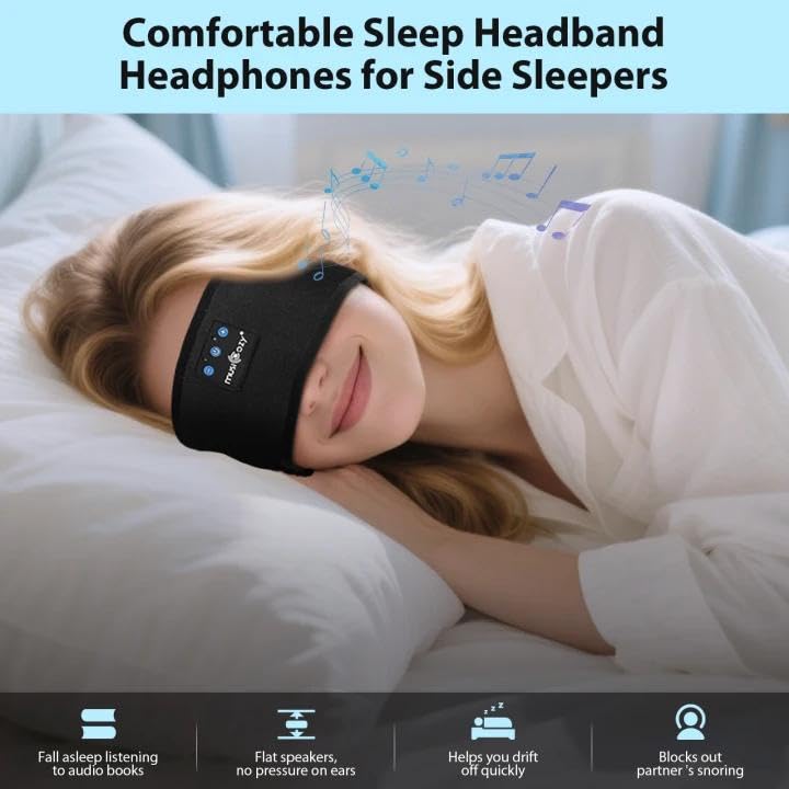 Auriculares para dormir de lado con 14 horas de autonomía y altavoces planos Bluetooth 2