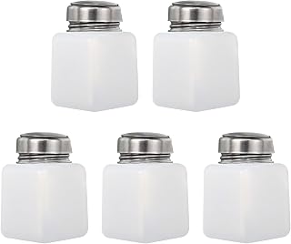 MECCANIXITY Solvent Alcohol Dispenser 120ml/4oz White Push Down Liquid Dispenser Pump for Acetone Cleanser Polish Remover Makeup 5Pcs