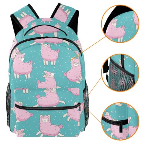 Sac à dos d'école grand format rose clair avec compartiment ordinateur portable