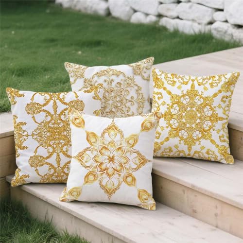 Housse de coussin 80x80cm en lin pour un salon de jardin bohème