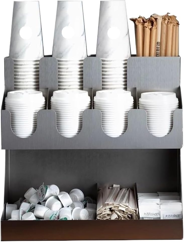 Stainless Steel 11 Compartments Condiment Rack,for Office Lounge Reception Room