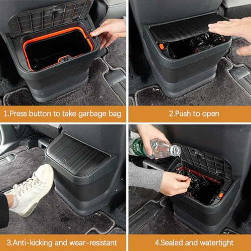 Image of PACEWALKER for Toyota Sienna Car Trash Can Modification Waterproof in- Trash can Row Cup Holder Design for Toyota Sienna 2021-2025 Accessories Brown