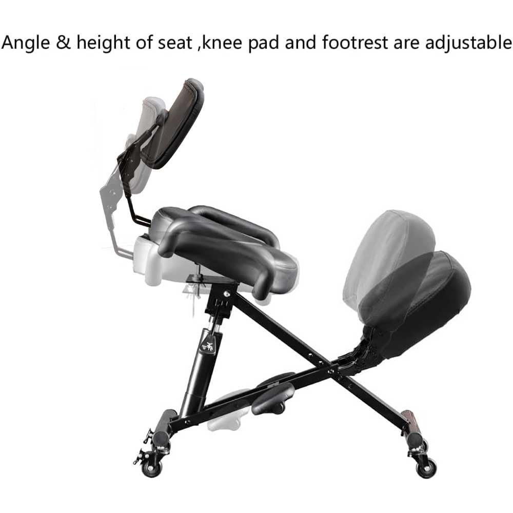 Silla ergonómica de escritorio para rodillas con soporte para la espalda, taburete ajustable para el hogar y la oficina, mejora tu postura con un asiento en ángulo, cojines gruesos y cómodos