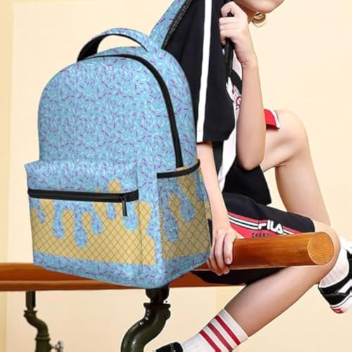 Ice Cream Drip Backpack, Ice Cream Drip Backpack for Boys, Kawaii Shoulder Backpacks, Water Resistant Travel Bookbag (Rose Red)3