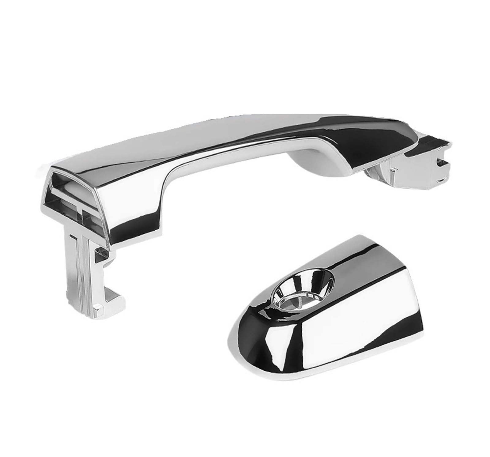 Pacsci Sliver Front Lh-Rh Car Outer Door Handle For Mitsubishi For Triton Ml Mn 2006-2015 Exterior Door Handle Chrome Black Door Handle(Sliver Front Lh-Rh)