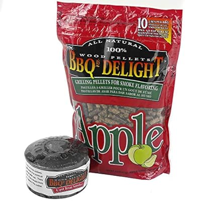 BBQr's Delight Cast Iron Smoker Pot Wood Pellet Smoke BBQ with 1lb Apple Blend