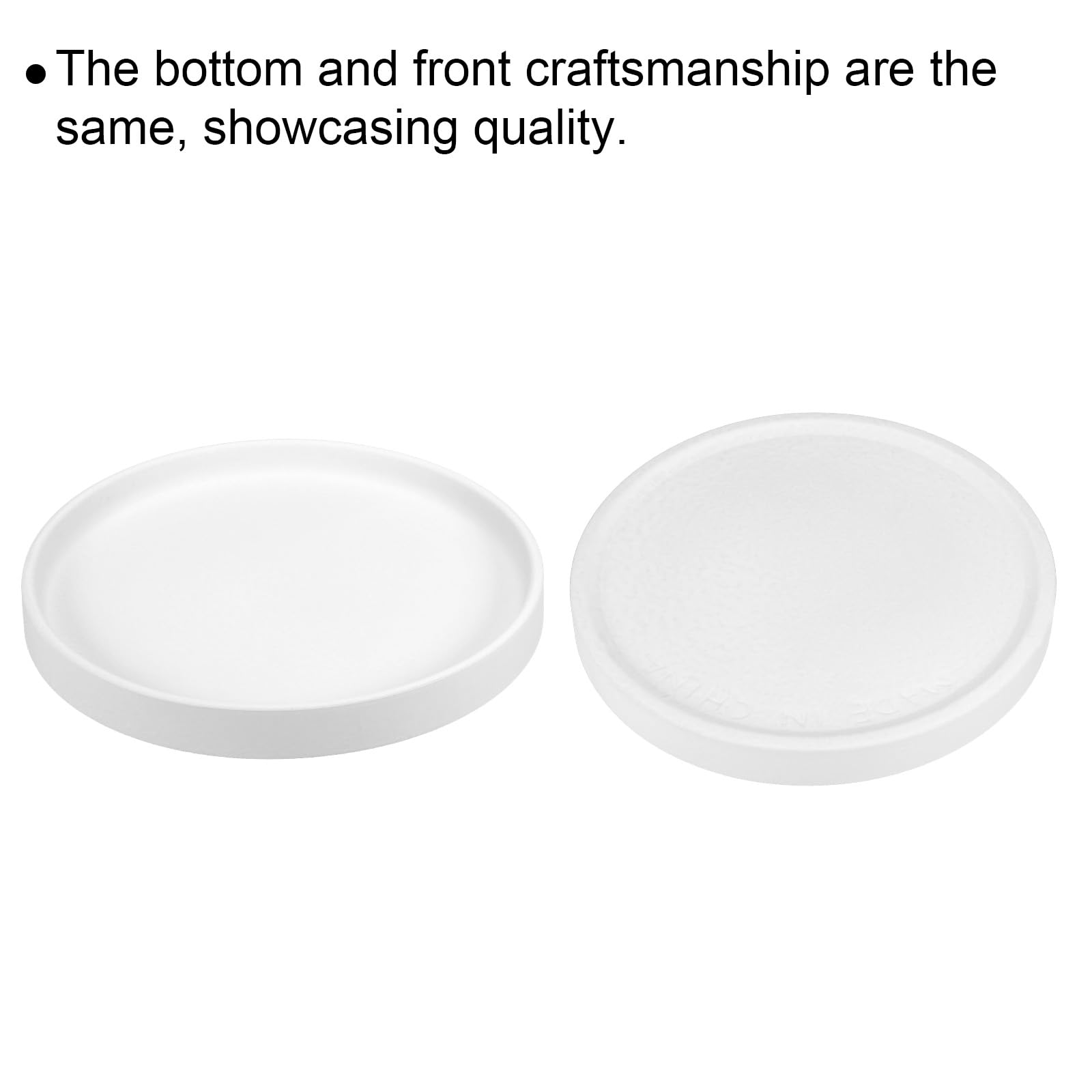 PATIKIL 7.7 Inch Round Ceramic Plant Saucer, Plant Saucer Tray Flower Planter Drip Tray for Indoors Outdoors Patio Balcony White - Image 3