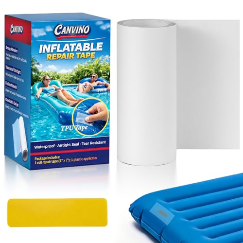 Inflatable Repair Tape 4 in x 7 ft Clear Waterproof Patch Kit for Vinyl